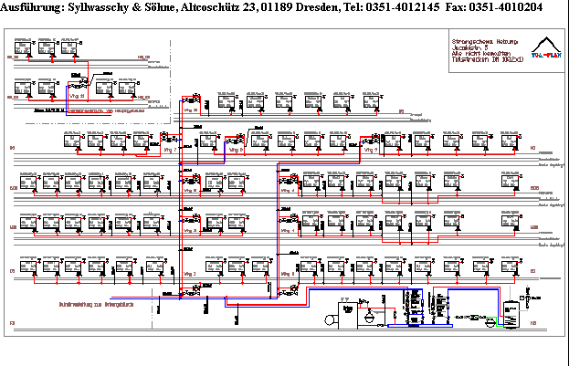 Strangschema Heizungsanlage 40 K Spreizung